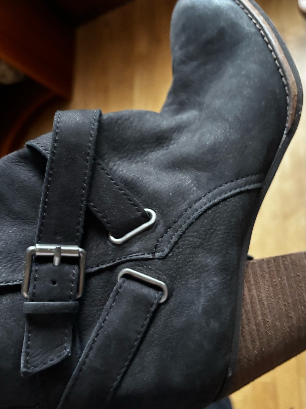 Sam Edelman Black Buckle Heeled Ankle Boots